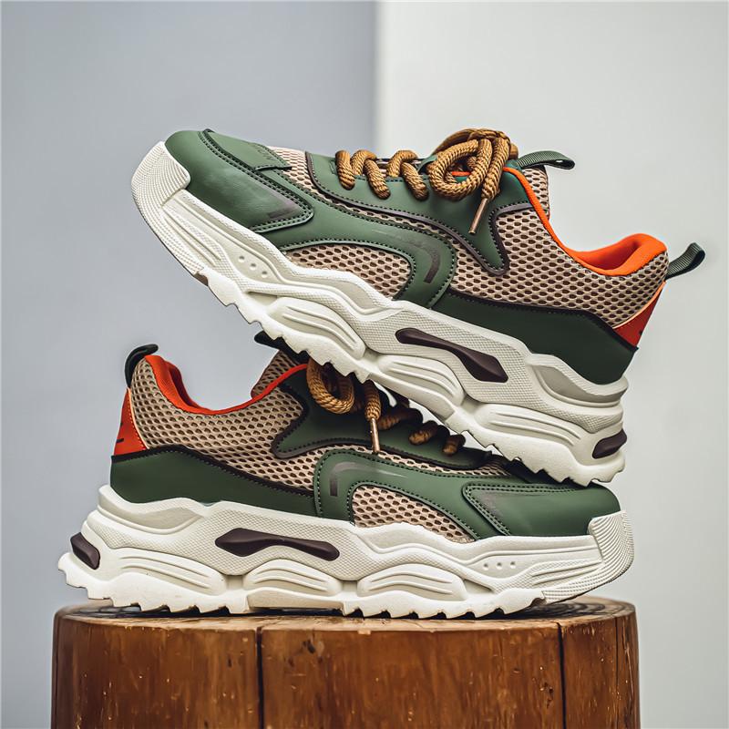 Studenten-Sportschuhe atmungsaktives Netz Freizeitschuhe Laufschuhe erhöhende Dad-Schuhe