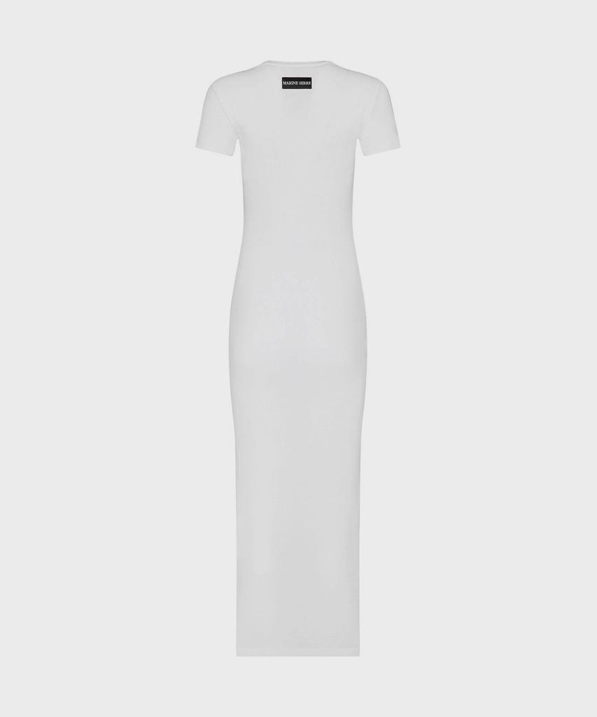 Marine Serre (W) Moon Logo Ribbed Jersey Tube Dress White Moon Logo Ribbed Jersey Tube Dress Wh10 White