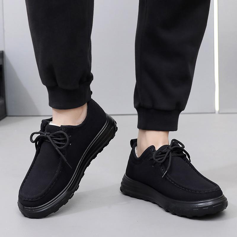 New winter comfortable non-slip velvet cotton shoes versatile comfortable soft sole hair one-pedal snow boots men's shoes