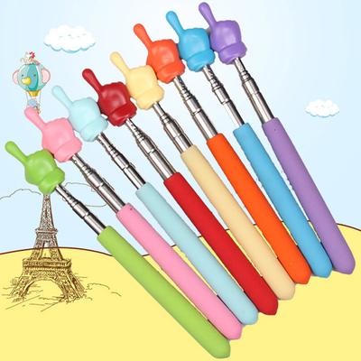 Finger Reading Stick Retractable Stainless Steel Lightweight Portable Teaching Stick Whiteboard Pointer Handheld Presenter Telescopic Rod