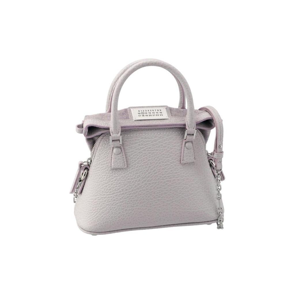 Maison Margiela 5Ac Logo Solid Color Leather Shoulder Crossbody Tote Bag Medium Women handbags Purple S56WG0081P4455T5166