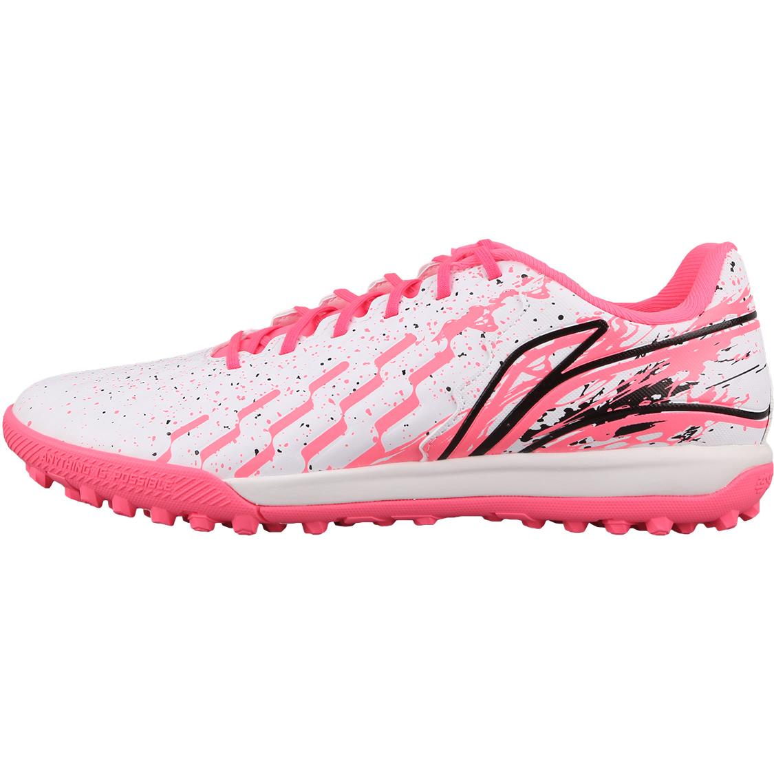 

New LiNing TF Rubber Broken Studs Artificial Ground Cushioning Anti Slip And Wear Resistant Soccer Shoes Men s Pink YSTU005-17 45