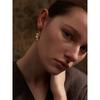 Yhpup Elegante Imitationsperlen Geometrische Kette Hängeohrringe für Damen Edelstahl Exquisiter Täglicher Schmuck Bijoux Geschenk