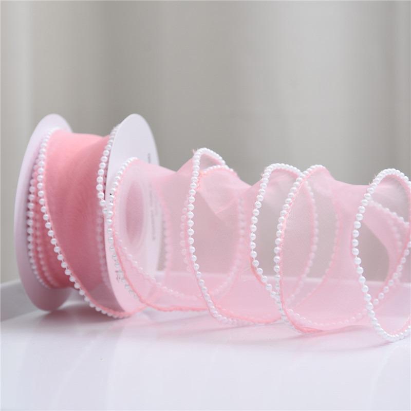 Fishtail Yarn Ribbon Bouquet Packaging Material Rainbow Color Lace Tail Yarn Ribbon Wave Chiffon Yarn Gift Strap
