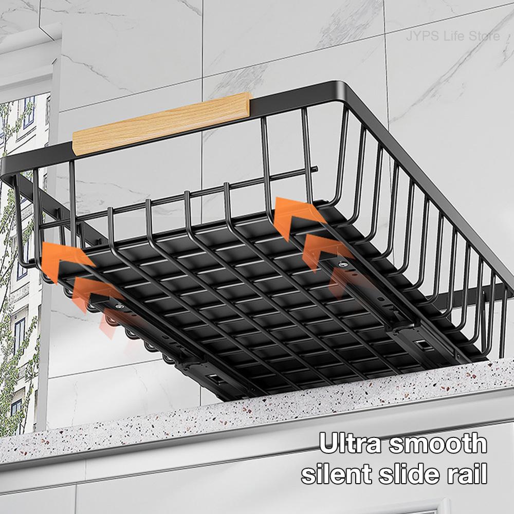Kitchen Storage Rack Pull Out Cabinet Basket Under Sink Organizer Slide Out Pantry Shelves Sliding Drawer For Bathroom Kitchen