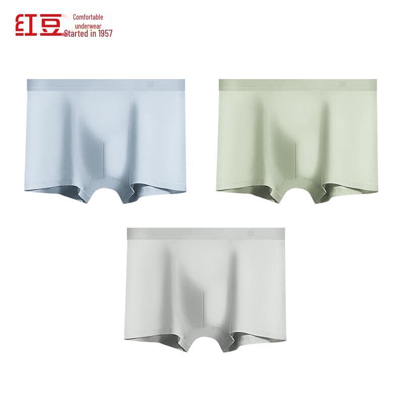 Hongdou Men's 7A Antibacterial Cotton-Spandex Boxer Briefs (3-Pack)