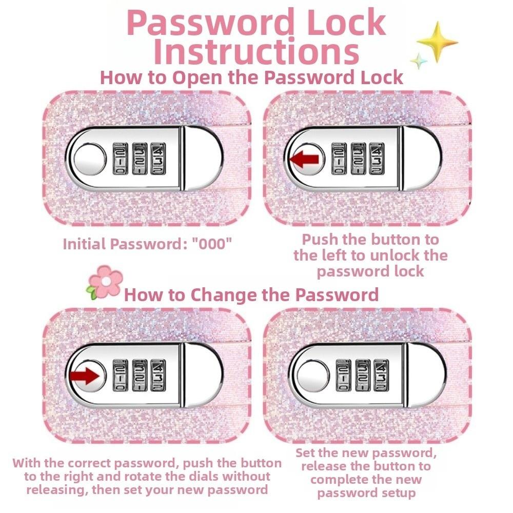 PU Leather Cover Password Lock Saving Notebook Budgeting Education Book  Financial Literacy