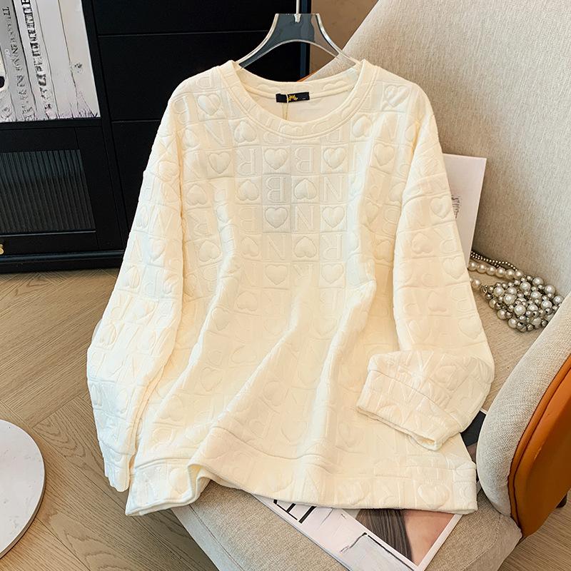 Autumn Plus Size Women's Love Printed Loose Sweatshirt Casual Long Sleeve Pullover