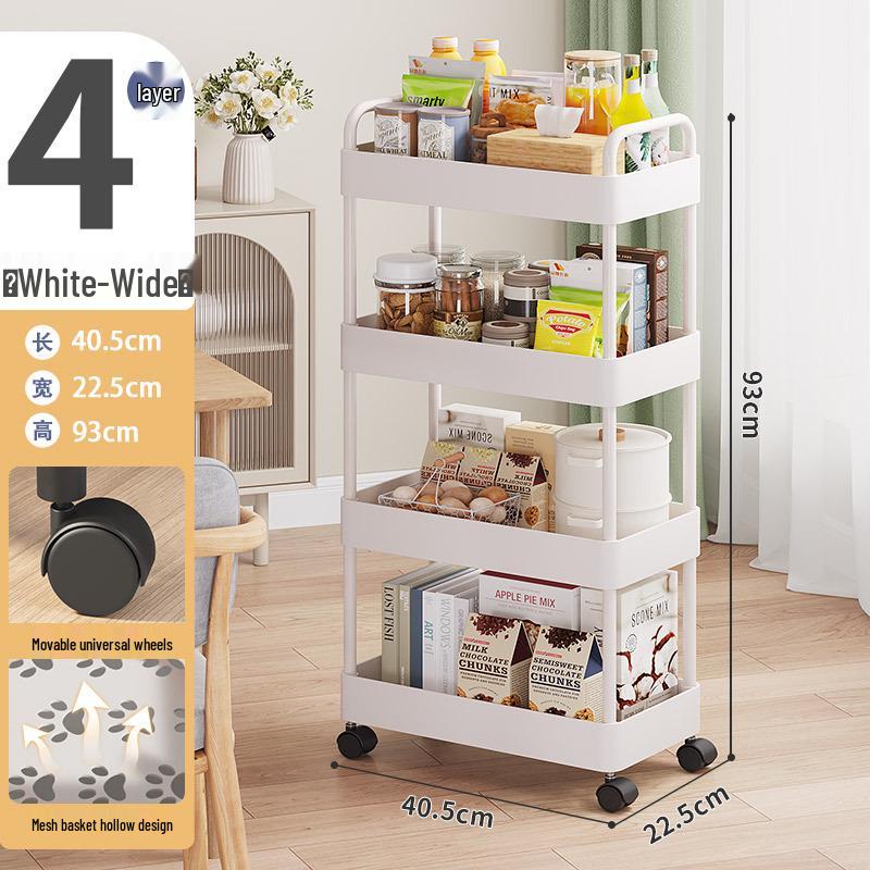 Compact Multi-Layer Rolling Storage Rack for Kitchen, Dorm, or Bathroom