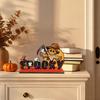 Stable Base Holiday Decor Halloween Pumpkin Haunted House Letter Ornament, Wooden Tabletop Rustic Wood Tiered Tray Signs Spooky Festive Desk
