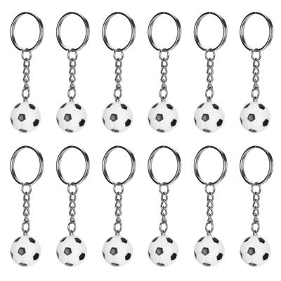 12pcs Soccer Ball Keychains Mini Simulation Soccer Pendant for Party Gift School Prize