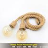AC 95V-240V Retro Hemp Rope Pendant Light Vintage E27 LED Bulb Industrial Pendant Lamp Decor Hanging Lamp Indoor LED