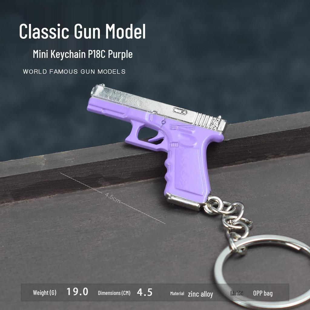 PUBG Mini P18C Lila Legierung Schlüsselanhänger Modell Ornament