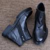 Leather Martin boots men's shoes autumn and winter velvet all-cowhide leather boots fashion casual side zipper leather shoes