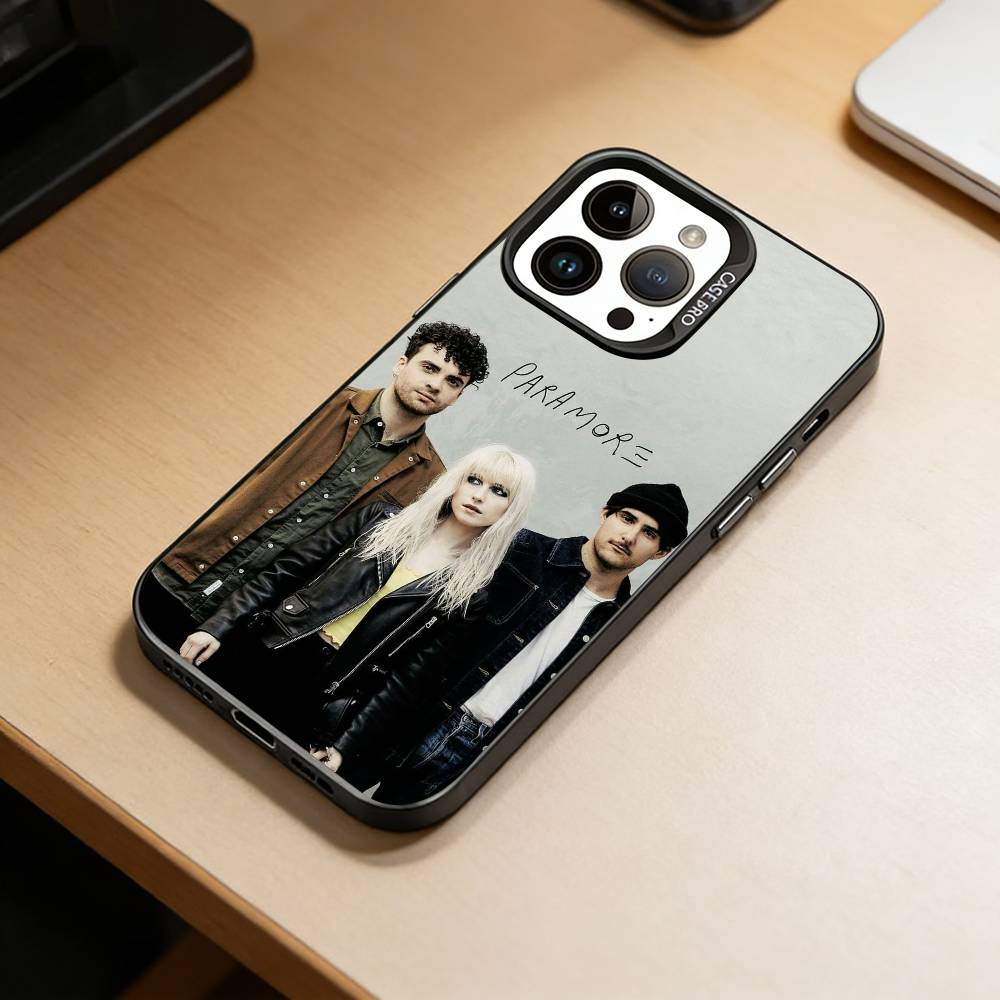 Band P-Paramore Phone Case For iPhone 17,16,15,14,13,12,11 Plus,Pro Max,XS,Colored Silver Plated Inside Cover