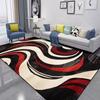 Red Black Swirl Abstract Carpet Light Luxury Art Style Modern Sense Rug Decorative Carpet for Living Room Bedroom Large Bedroom