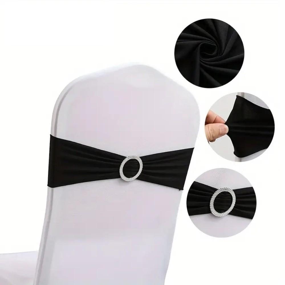 10Pcs Elegant Chair Bowknot Ribbon Decors Wedding Decoration Buckle Back Tie Sashes Home