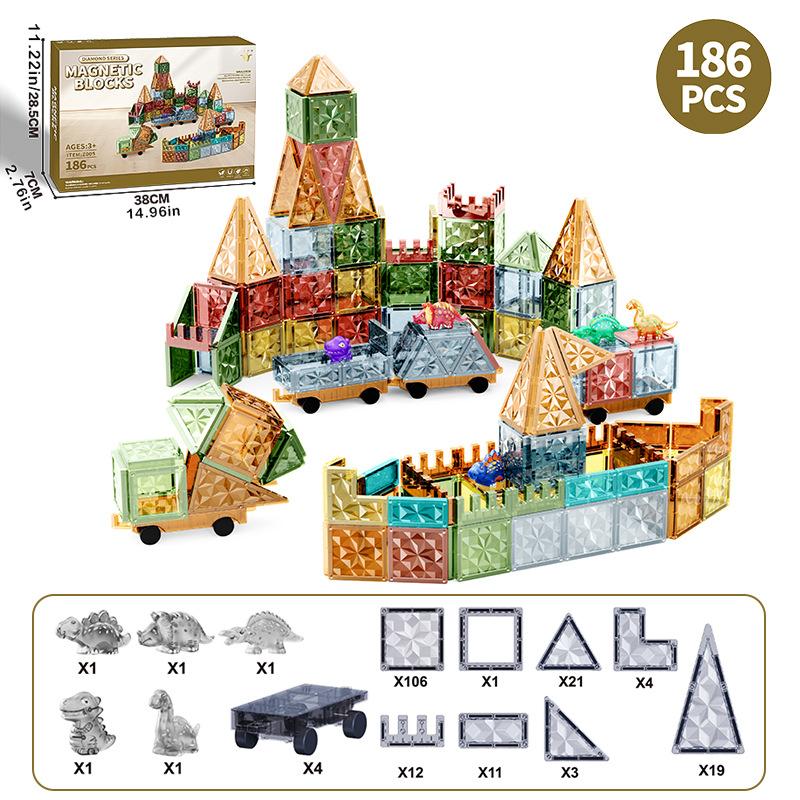 Magnetic Sheet 100 Pieces, Natural Color Educational Toy Three-Dimensional Color Window Drill Surface Magnetic Sheet 3Rd Birthday Gift