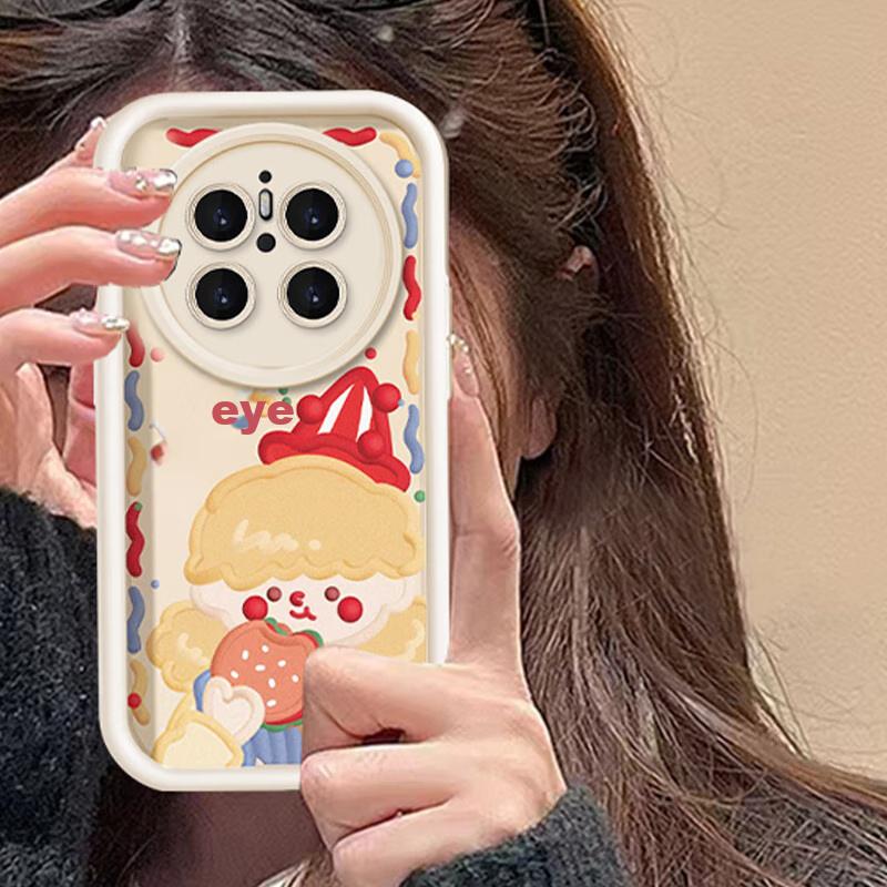 Phone Case for Huawei Mate70, Full Protection with Camera Lens, Shockproof, Creative Painted Cartoon Cute Soft with Camera Lens Protection And Strap