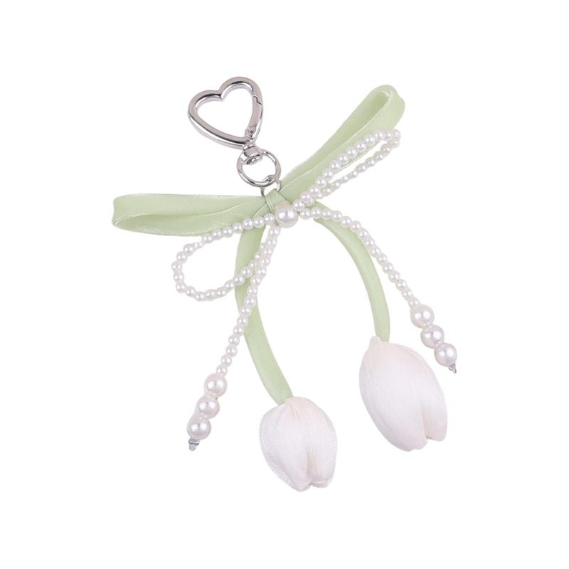 Pearls Bows Bag Charm Pendant Aesthetic Purse Charms Aesthetic keychains Keyring for Women Backpack Purse Handbag Decors