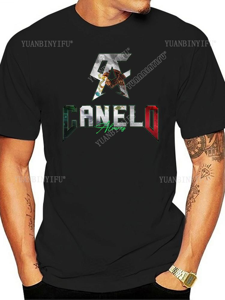 New Arrival  Classic Fashion Canelo Alvarez Boxinge Mexican Flag T-shirt  Casual  Short Sleeve O-neck Unisex Shirt Hot Product