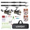 Lixada Fishing Rod Reel Combo Fiberglass Telescopic Fishing Rod Spinning Reel Fishing Line Lures