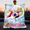 1pc Sailor Moon Outdoor Blanket Lightweight Flannel Throw For Travel, Camping, Livingroom, Couch, Chair Soft