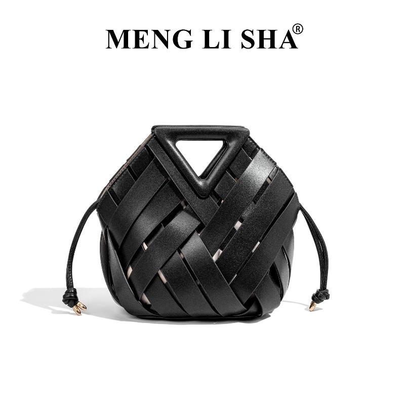 

OEM woven hollow vegetable basket bag women s commuter handbag shoulder crossbody bucket bag versatile чёрный