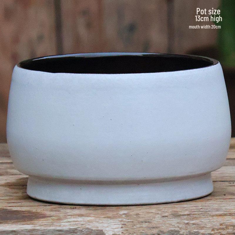 Handmade Retro Ceramic Succulent Planter with Large Caliber