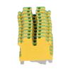 50Pcs Grounding Terminal Pure Copper DIN Rail Mounted Earth Terminal Block Yellow Green TYP USLKG‑3