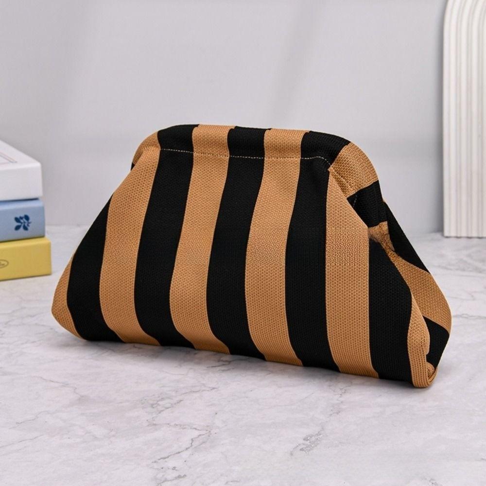 Portable Spring Closure Open Top Colorful Striped Cosmetic Bag Large Capacity Multi-purpose Makeup Pouch Toiletry Bag Gifts