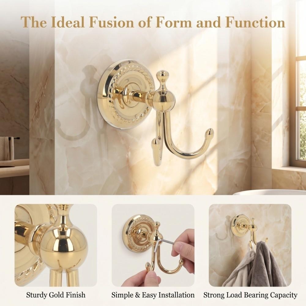 Golden Robe Hook Copper Towel Hook Vintage Accessories Coat Hook Bathroom Bedroom Entryway
