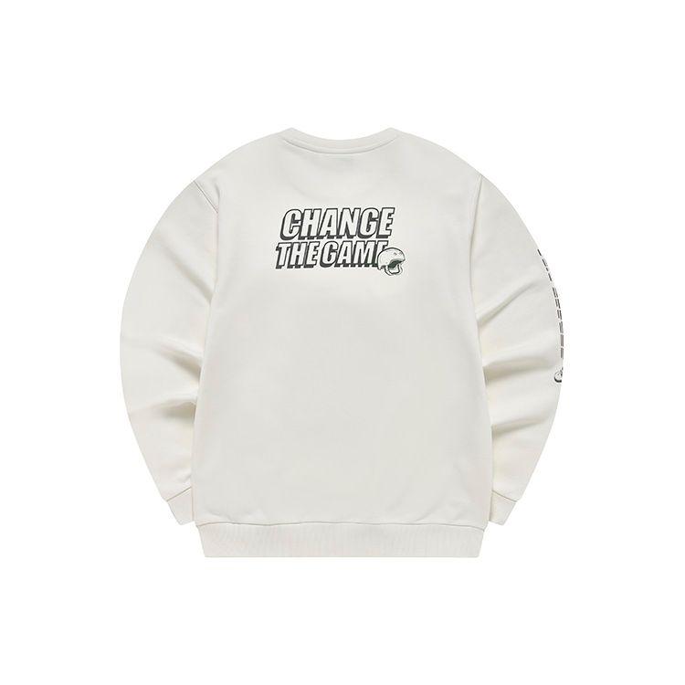 Fila Fusion Letter Logo Round Neck Sports Knit Pullover Long Sleeve Sweatshirt Men Sweatshirt White T11M311203F-WT
