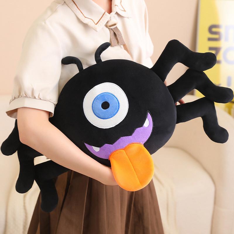 Eyed Black One Spider Plush Doll Animal Stuffed Toy Halloween Children Gift Room