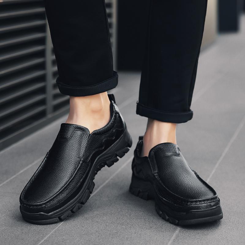2025 Men's Business Casual Shoes Thick Sole Work Shoes Mens Lace-up Versatile Comfortable Outdoor Flats Oxfords Shoes