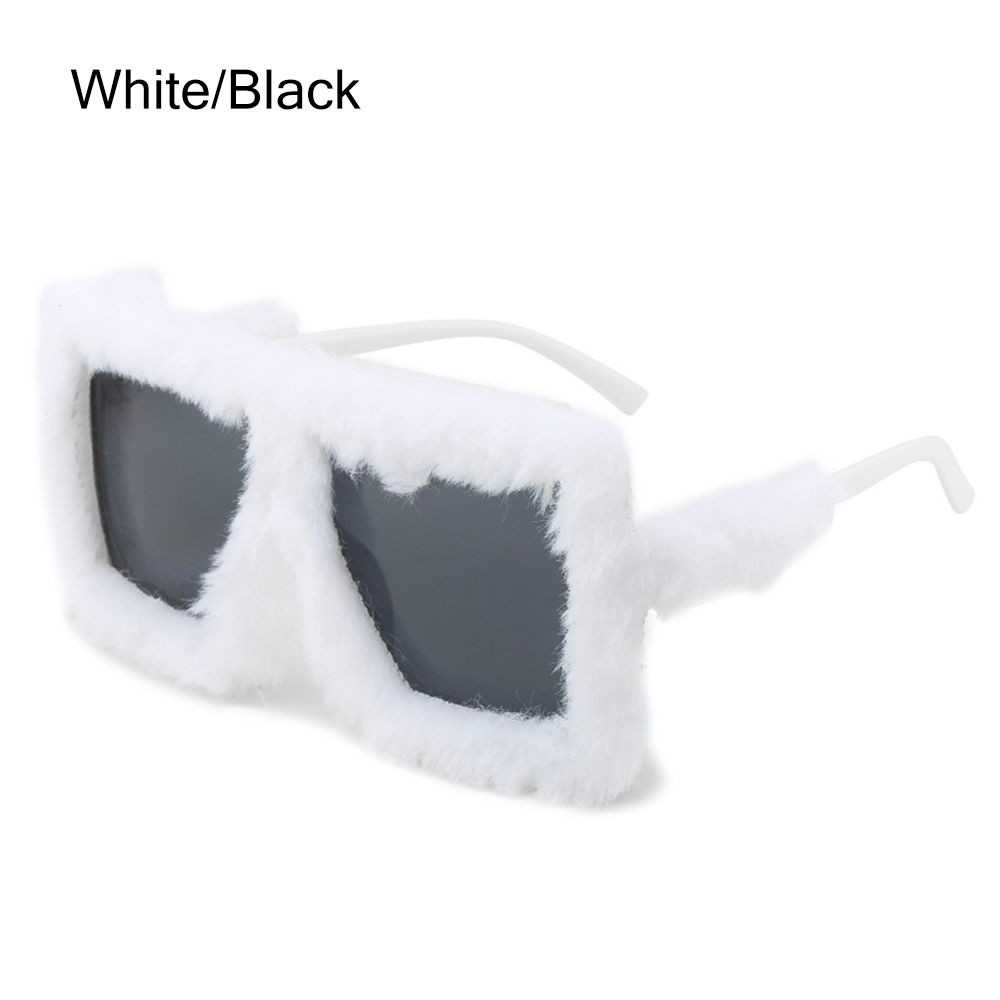 UV400 Ladies Shades Square Frame Soft Fur Ladies Sexy Shades Plush Sunglasses Punk Sun Glasses
