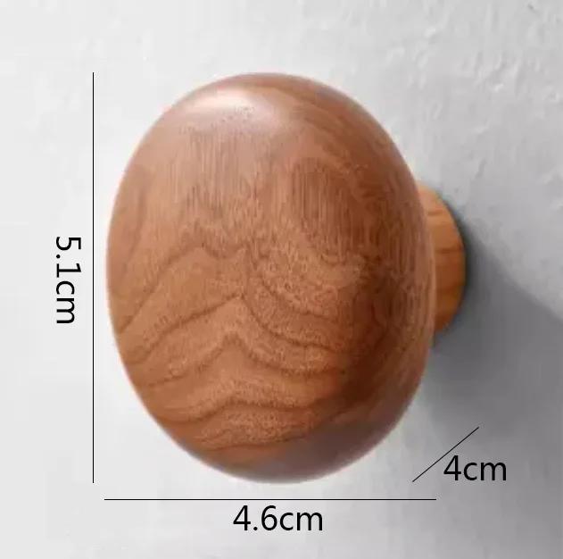 Solid Wood Hook Cabinet Handle Coat Hook Key Hooks Pebble Shaped Decorative Hooks Clothes Storage Rack Furniture Handles