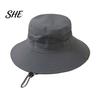 Foldable Travel Hat for Vacation Summer Mesh Spliced Bucket Men Women, Extra Wide Brim Sun Outdoor Hiking with Adjustable Drawstring, Portable