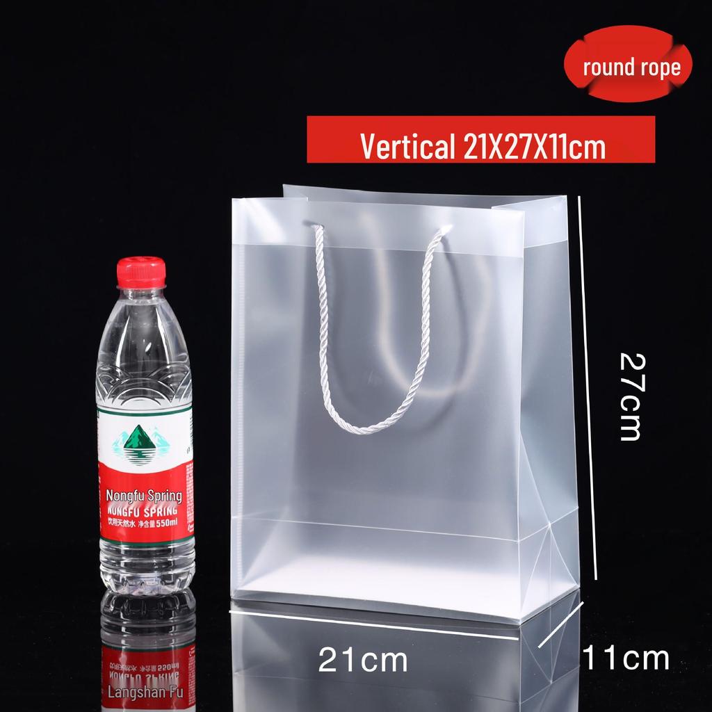 In Stock PVC Transparent Tote Bag, Frosted PP Plastic Gift/Souvenir Packaging, Wedding Candy Bag