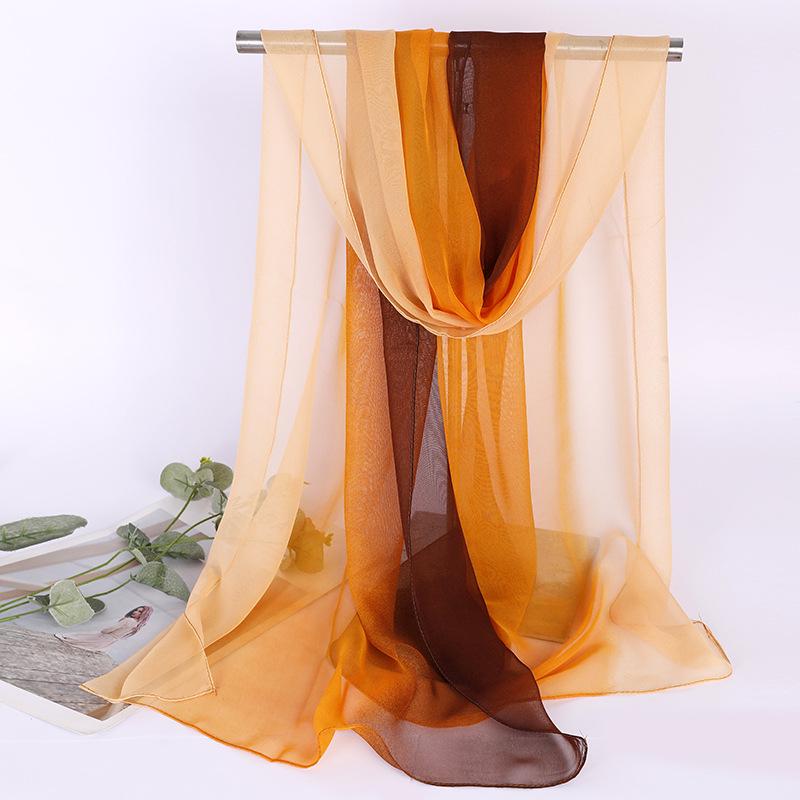 Damen Schal aus Seide mit Farbverlauf: Vielseitiger, leichter Schal für den Sommer, Tanz und Körperformung, lang und dünn aus Georgette.