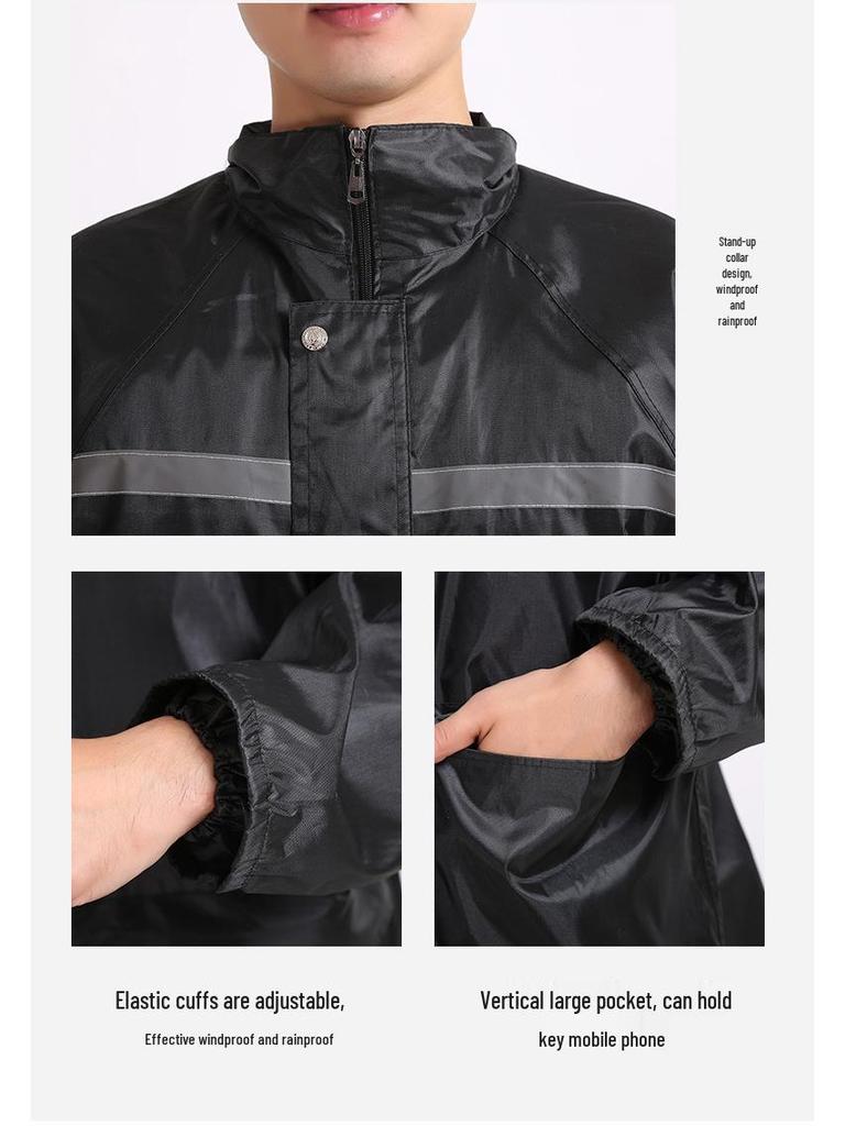 Herr Stormsäker Delad Regnrock och Byxor Set för Elmotorcykelkörning