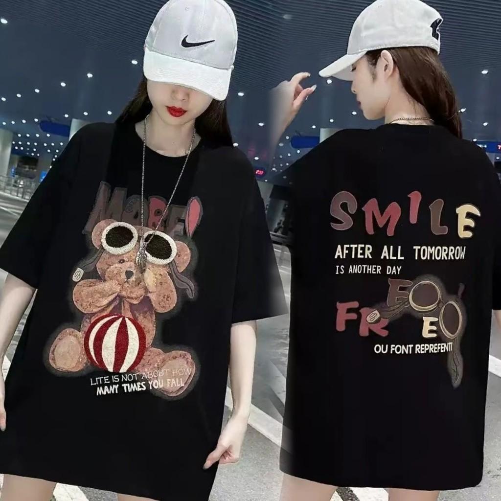 

Women s Summer T-shirt - Fashionable Loose fit Street Fashion Top XXS