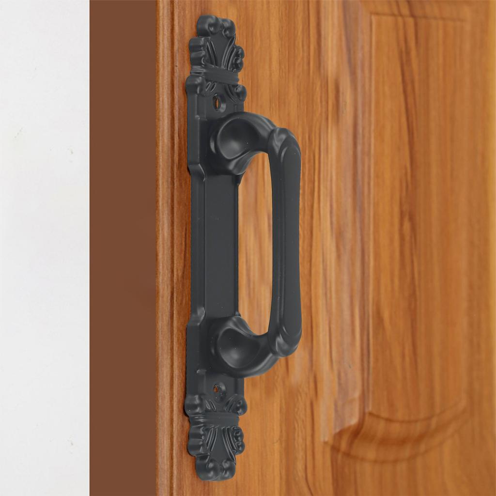 1/2pc Antique Metal Door Handle Heavy Duty Barn Door Pull Black Solid Cast Iron Sliding Door Handle Grip Accessories