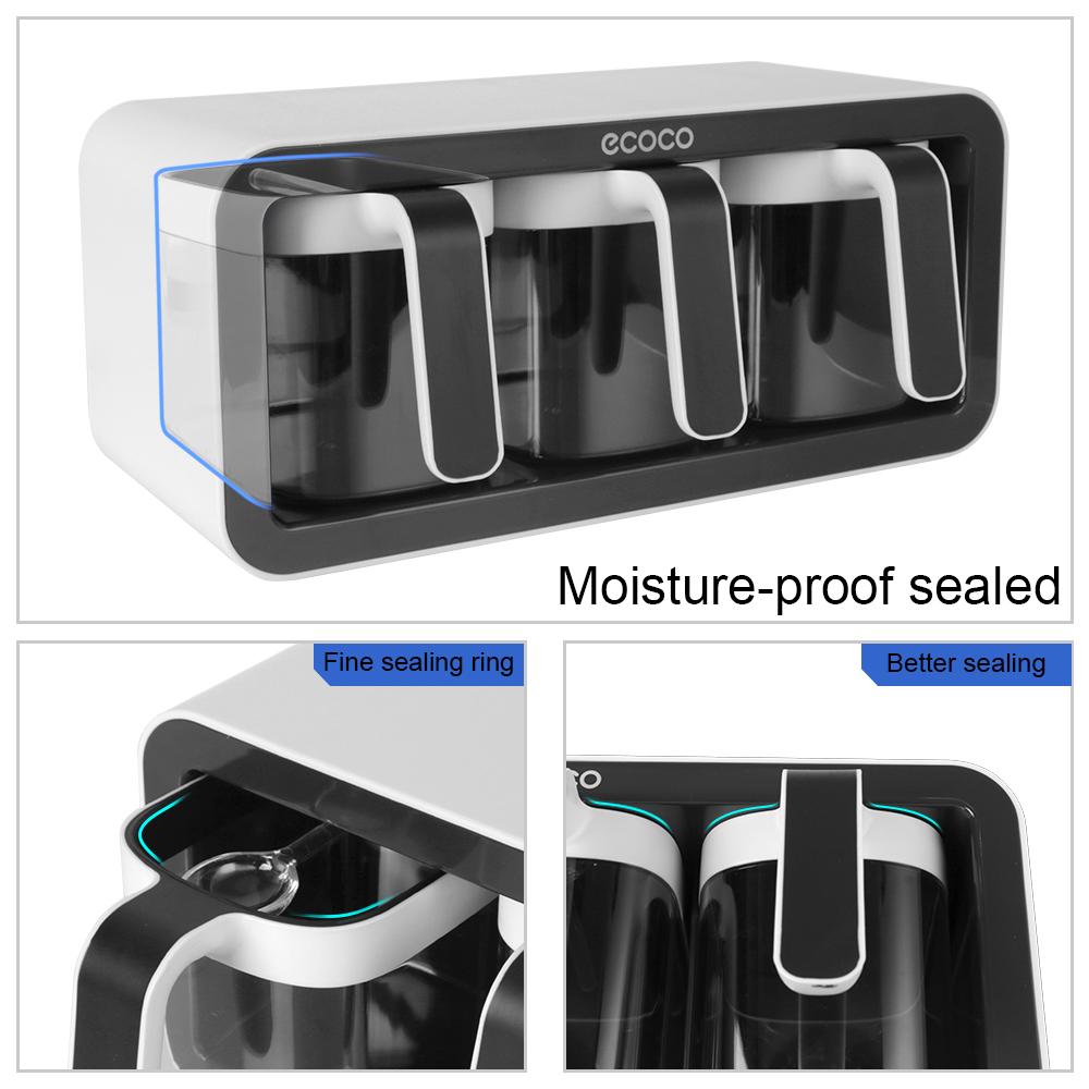 Kitchen Supplies Spice Rack Organizer Storage Set Wall Mount Sugar Bowl Salt Shaker Seasoning Container Spice Boxes With Spoons