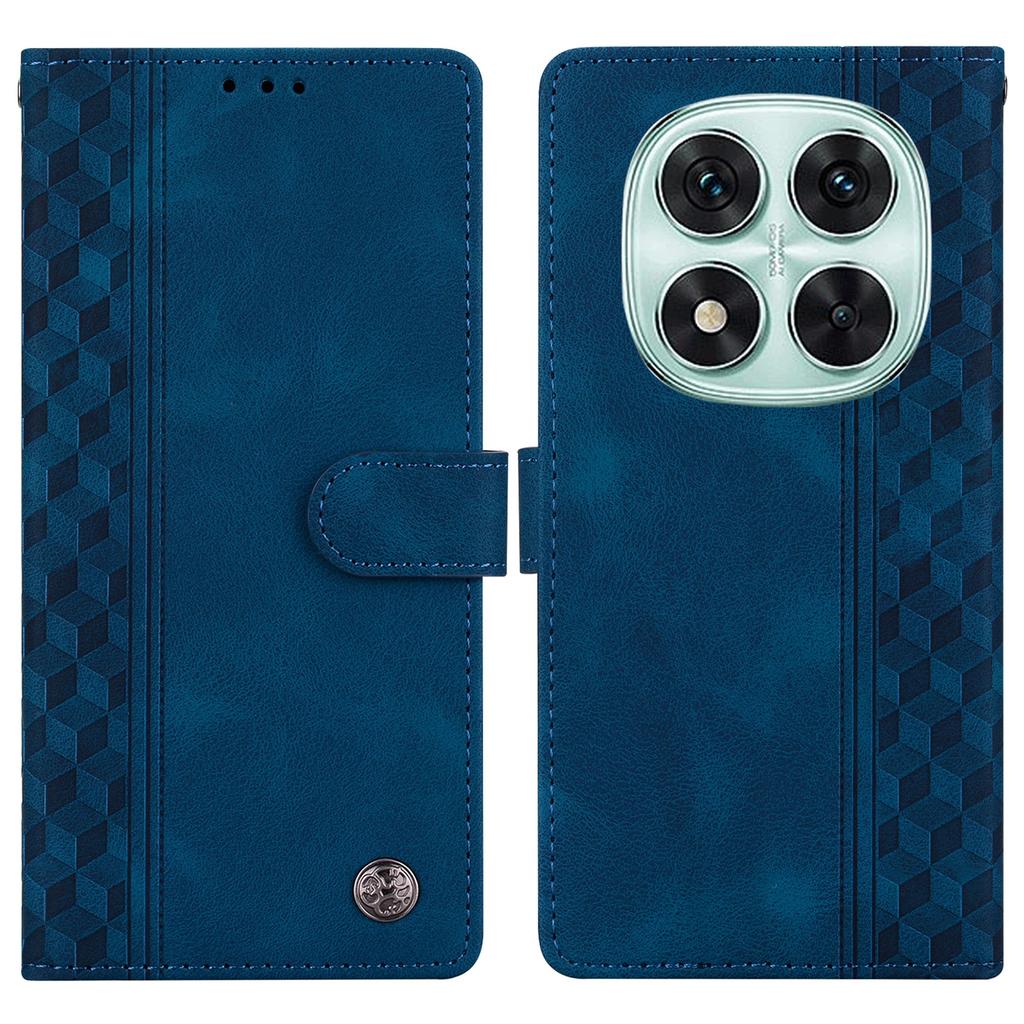 For Xiaomi Redmi Note 14 Pro 5G Leather Case Imprinted Checkered Pattern Wallet Stand Flip Phone Cover