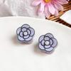 Hair Claw with High-Elastic Spring Camellia Design Hair Clip with Imitation Pearl Decor