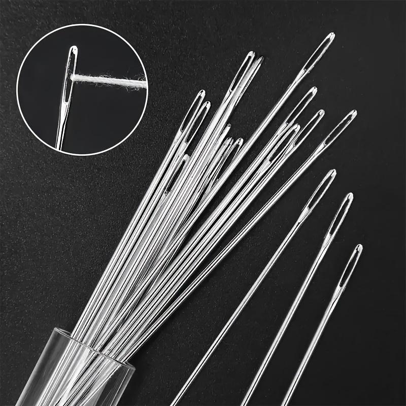 12 Pcs Steel Large Eye Sewing Needles for Household Hand Sewing Quilting Embroidery and Cross Stitch, Assorted Sizes