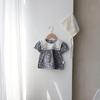 Korean Kids' Floral Two-Piece Summer Set: Girls' Short Sleeve Doll Shirt and Shorts