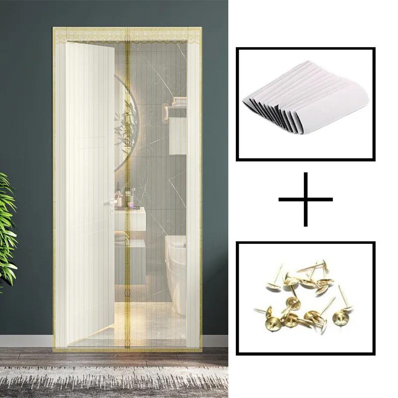 Polyester Screen Door Self-sealing and Door Screen Magnetic Self Adhesive Seal To Keep Bugs Out Retractable Screen Door