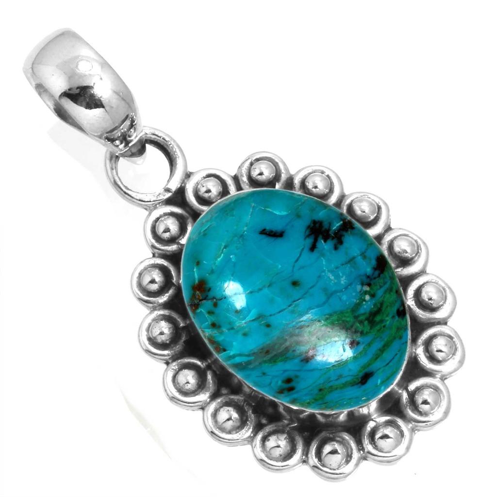 925 Sterling Silver Pendant Women Gemstone Handmade Jewelry Christmas Gift Amazonite Angelite Blue Opal Botswana Agate Mohave Azurite Chrysocolla